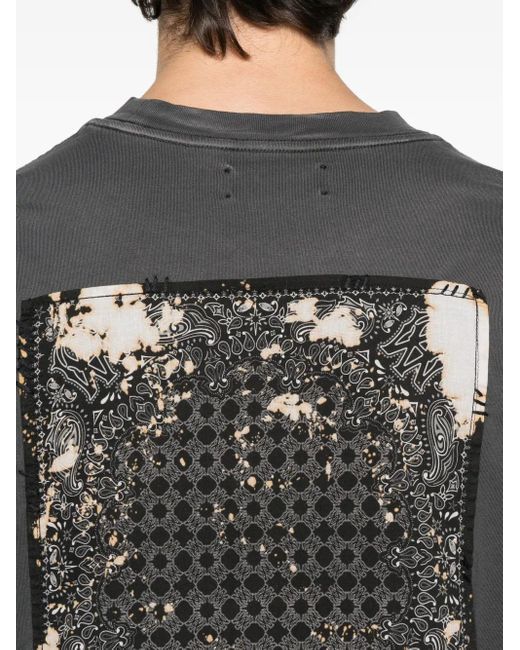 Camiseta de algodón con bordado Amiri de color Gray
