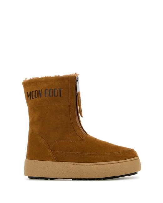 Moon Boot Brown Caramel Suede Ltrack Lara Ankle Boots