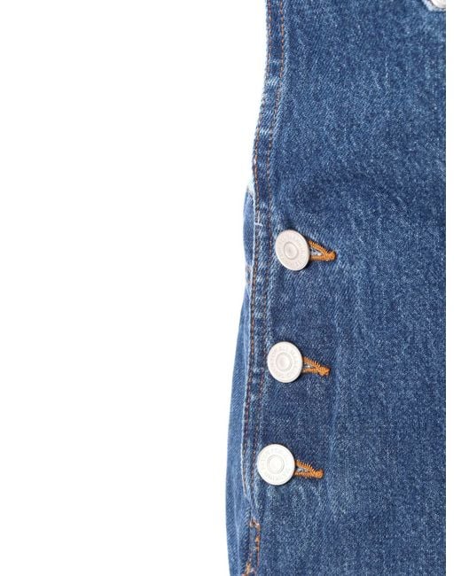 7 For All Mankind Blue Dark Dungaree Dress Le