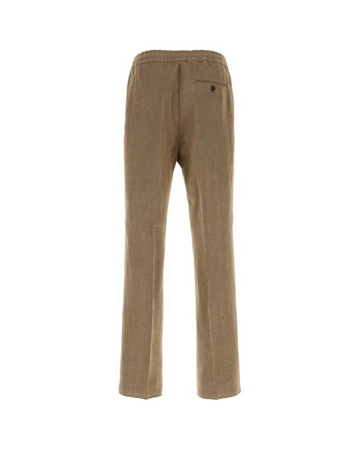 Ferragamo Natural Cappuccino Linen Blend Pant for men