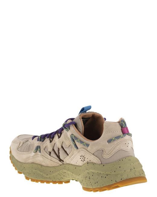 Flower Mountain Brown Yamabushi -Turnschuhe im Wildleder und technischen Stoff
