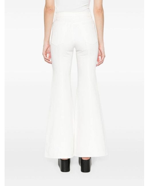 Sacai White Denim Flared Jeans