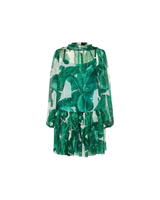 Dolce & Gabbana Green Mini Kleid