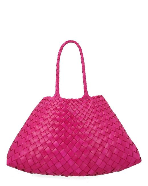 Dragon Diffusion Pink Corsina, Woven Leather Bag
