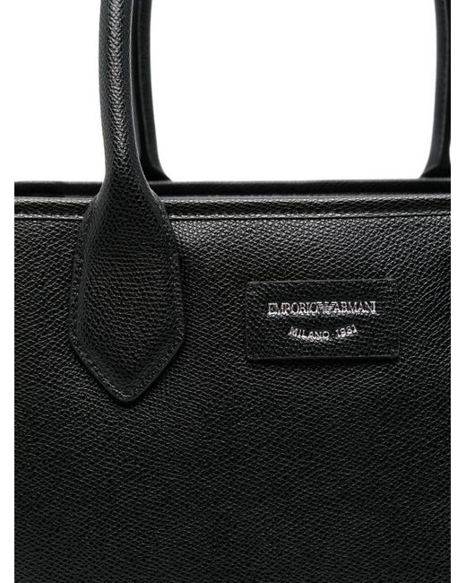 Emporio Armani Black 'Odette' Medium Tote