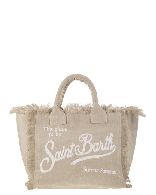 Mc2 Saint Barth Natural Vanity Leinentasche mit Stickerei
