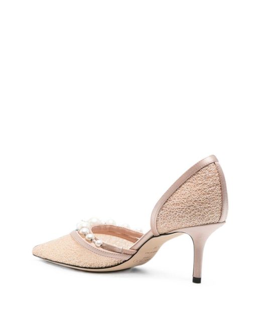 Jimmy Choo Natural Aurelie Glittered Pumps