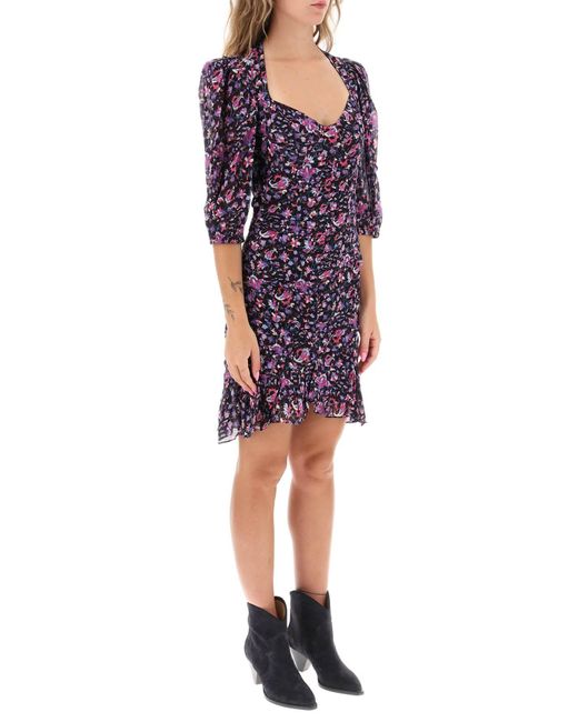Lunesa Cotton Mini Kleid Isabel Marant de color Purple
