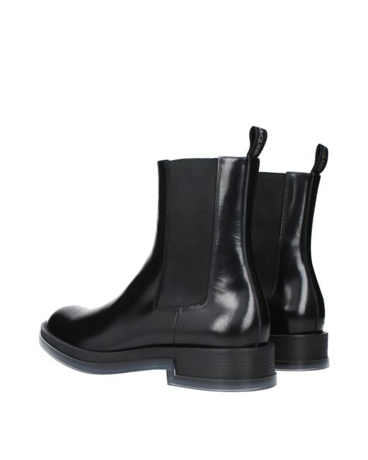 McQueen Black Stivaletti Chelsea Float Uomo Pelle Nero for men