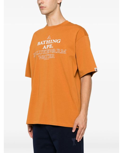 A Bathing Ape Orange Ape Head A Bathing Ape Relaxed Fit Tee M