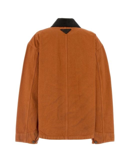 Prada Brown Orange Denim Jacket