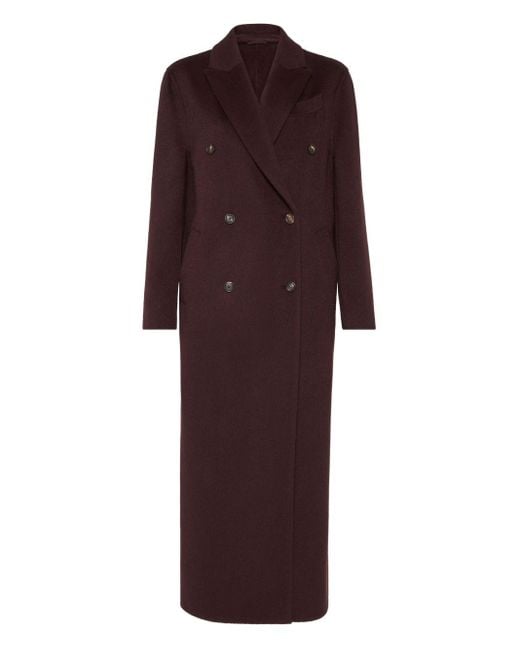 Cappotto Doppiopetto di Brunello Cucinelli in Purple