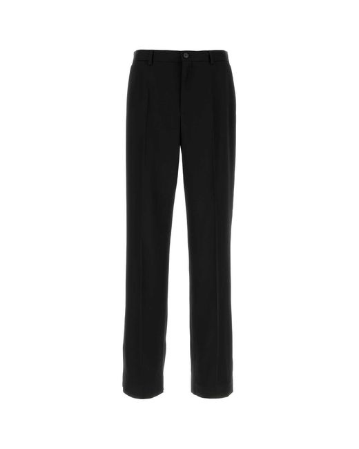 Balenciaga Black Flat Front Pants for men