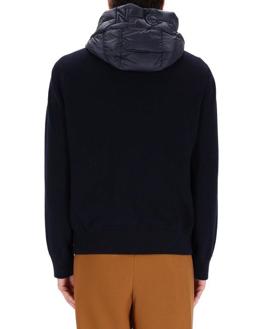 Moncler Blue Virgin Wool Cardigan