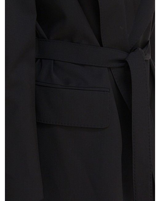 Max Mara Wollen Canvas Blazer in het Black