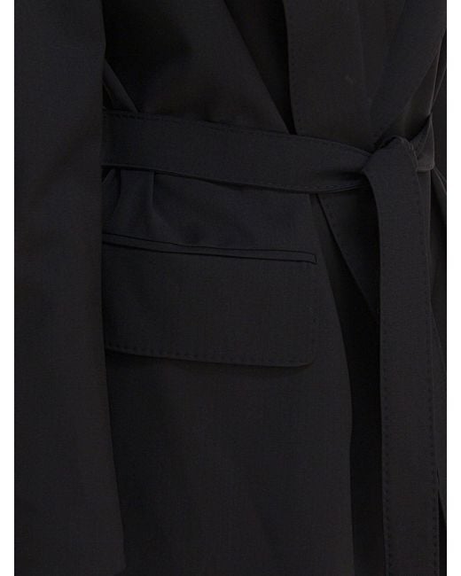 Max Mara Black Wool Canvas Blazer