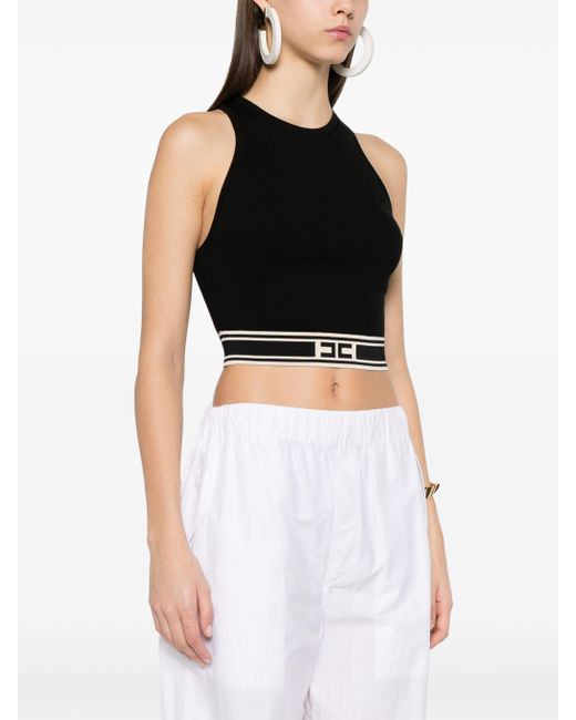Elisabetta Franchi Tanktop Met Logoband in het Black