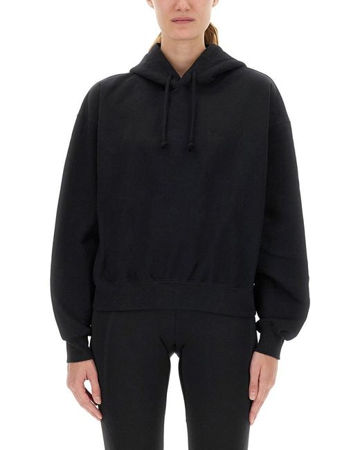 Y-3 Black Solid Hood Sweater