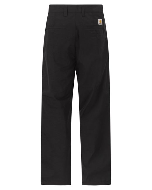 Carhartt Black Chino Trousers With Logo