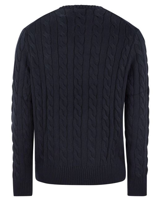 Polo Ralph Lauren Blue Plaited Cotton Jersey for men