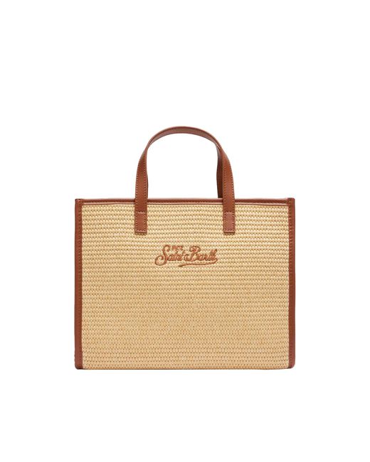 Mc2 Saint Barth Metallic Borsa A Mano Vivian Midi Effetto Paglia