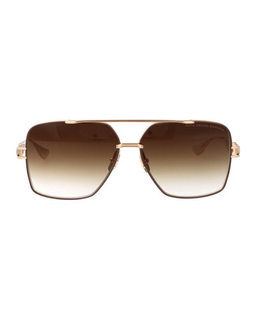 Dita Eyewear Brown Aviator Sunglasses Dts159 A 05 05
