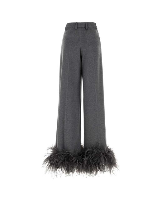 Prada Gray Cashmere Wide Leg Pant