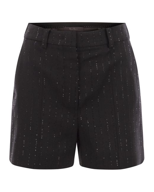 Max Mara Black Siberia Wool Blend Shorts