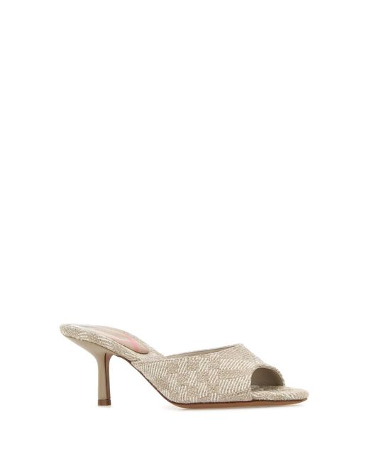 Burberry Multicolor Embroidered Fabric Mules