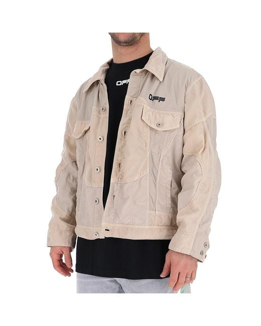 Off-White c/o Virgil Abloh Natural Logo Windbreaker Bomber Jacket for men