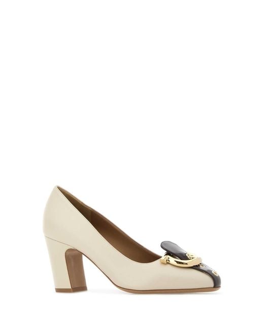 Ferragamo Natural Slip On Pumps