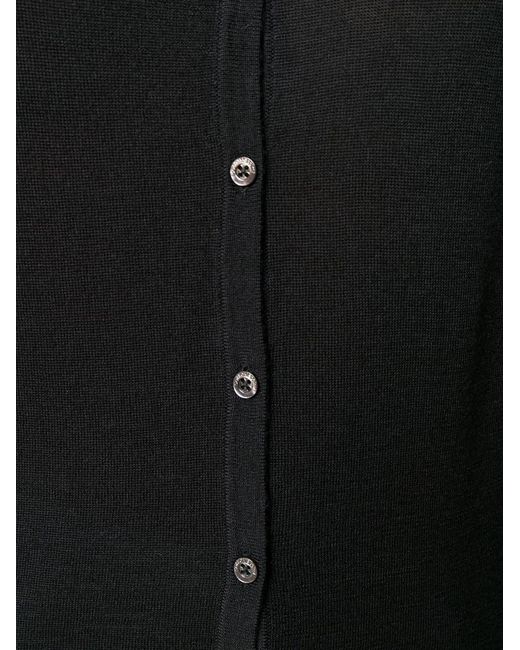 LA ROSE Black Round Neck Cardigan