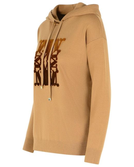Max Mara Natural Camel Virgin Wool Sweatshirt