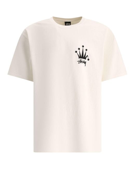 Stussy White "Regal Crown" T Shirt for men