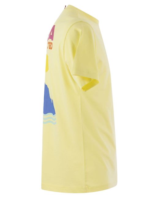 Mc2 Saint Barth Yellow T -Shirt mit Druck auf Brust und Rücken