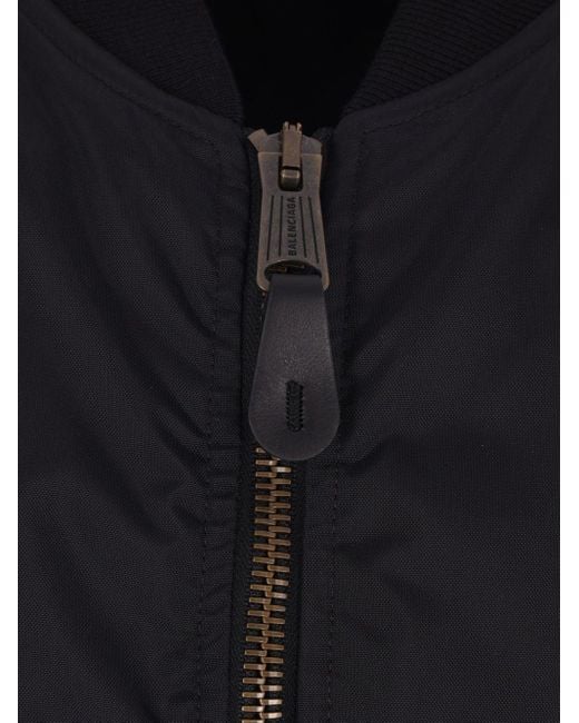 Balenciaga Black Large Fit Bomber Jaket for men