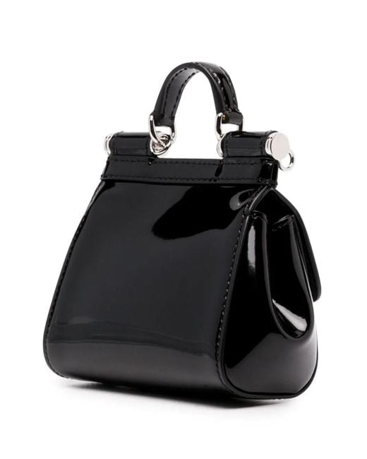 Dolce & Gabbana Black Mini Tote Bag With Logo Plaque