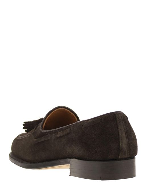 Alden Brown Suede Leather Tasseled Loafer for men