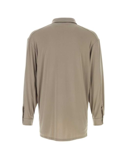 Magliano Gray Khaki Stretch Polyester Vendemmia Shirt