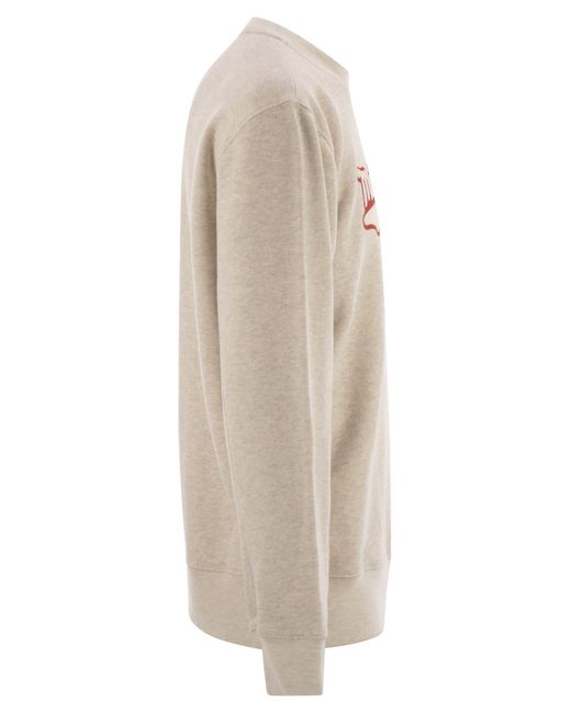 Autry X Maison Kitsune Gray Autry X Maison Kitsunè Logo Sweatshirt for men