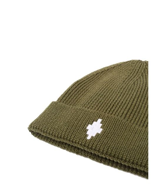 Marcelo Burlon Green Logo Cross Beanie