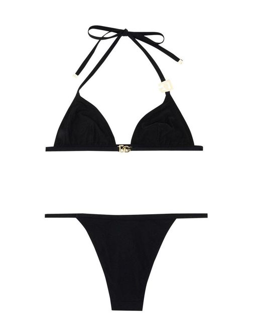 Dolce & Gabbana Black Triangle Bikini