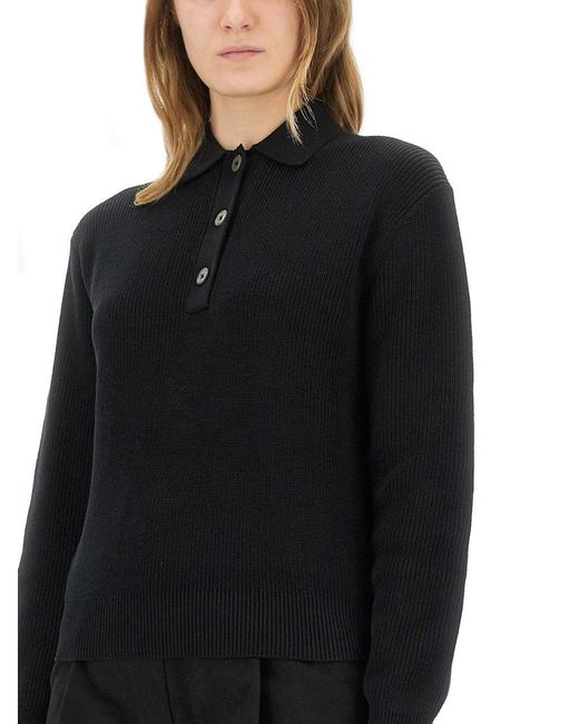 Studio Nicholson Black Chesapeake Knit Polo Shirt