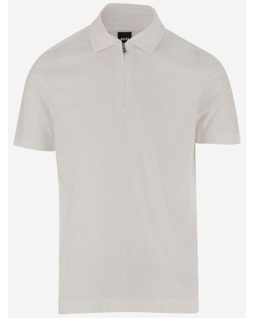 Boss Cotton Mischpolohemd in White für Herren