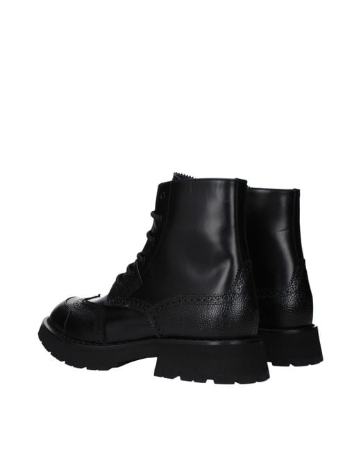 McQueen Black Stivaletti Uomo Pelle Nero for men