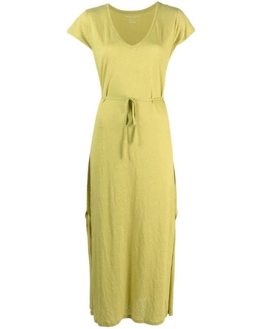 Majestic Yellow Linen Blend Long Dress
