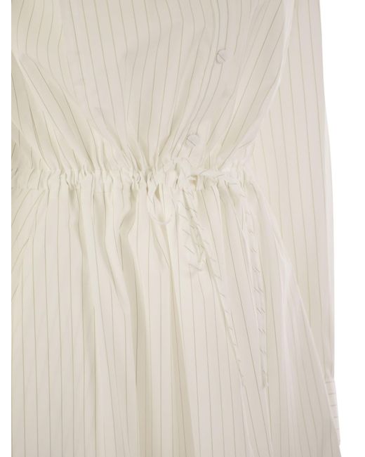 Vestido químico de algodón largo Fabiana Filippi de color White