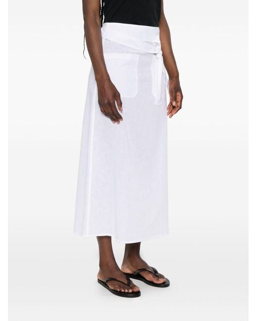 Totême White Linen And Cotton Blend Skirt
