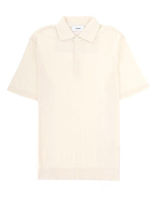 Lardini White Buttoned Polo Shirt for men