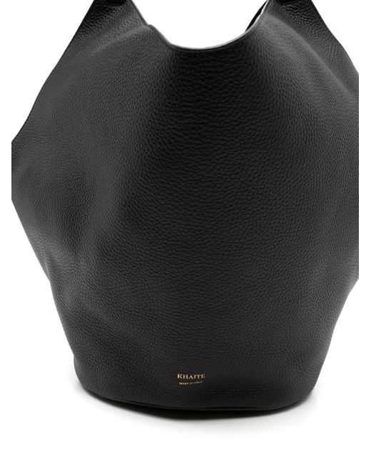 Khaite Black Lotus Medium Leather Shoulder Bag